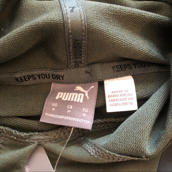 PUMA modern sports logo watermarked hoodie sweatshirt green thyme S NWT - Picture 10 of 16